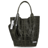 GEANȚĂ DIN PIELE shopper bag Vittoria Gotti verde B22